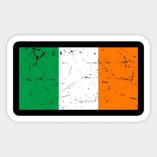 JAN-5 Vintage Aged and Scratched Irish Flag Sticker